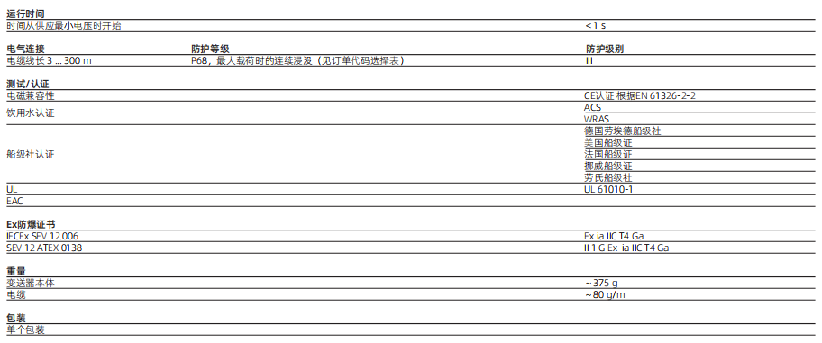 压力液位计参数